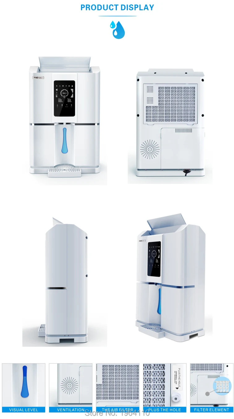 Home 20LD Pure Atmospheric Air to Water Treatment Dispenser Generator with Intelligent RO Filter & NFC Code-Scanning Match Tech_Size