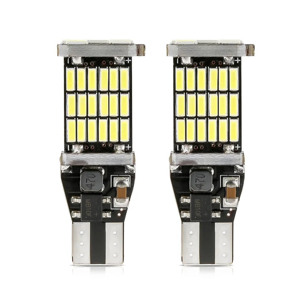 2 шт Canbus T15 W16W 45SMD автомобильный резервный обратный светильник для Toyota Corolla Camry Prado Белый Стоп задний фонарь без ошибок 6000K 12V