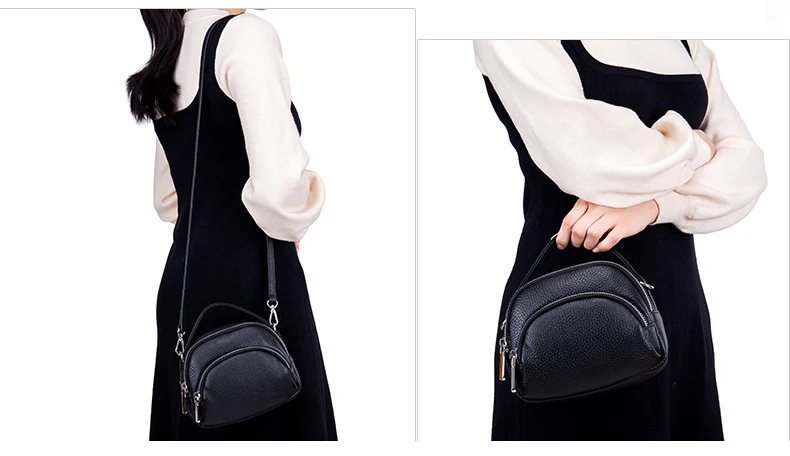 Lomelobo Women Genuine Leather Handbags Lady Litchi Pattern Shoulder Bag Casual Totes & Crossbody bags Female Girl Messenger Bag 2019 HBL222 Details (12)