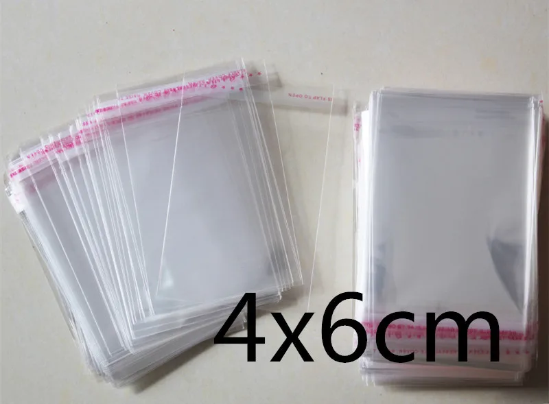 

1000 PCS 4x6cm 4*6cm Packaging Self Adhesive bags Plastic OPP Clear Pack Jewelry Gift Bag 1.6*2.4inchs
