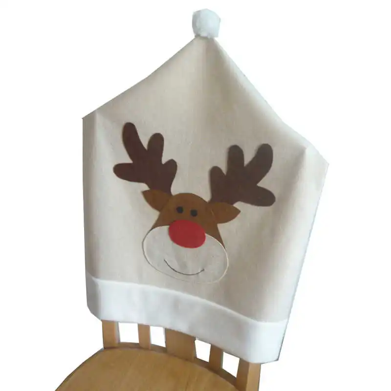 4Pc Christmas Chair Covers Elk Brown Hat For Xmas Party Dinner Decor Home Kitchen Decoration Ornaments Supplies #2n5 (8)