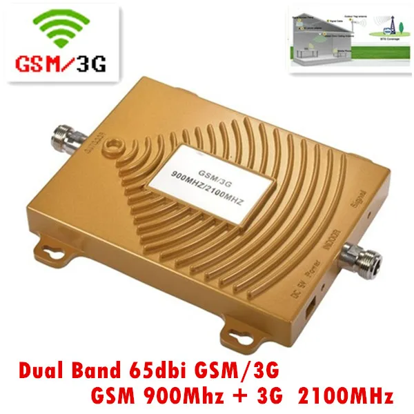 

New GSM 900 mhz 3G Repeater 3G 2100mhz Dual Band 65dbi Mobile Cell Phone Signal Repeater 3G GSM Booster Amplifier Extender