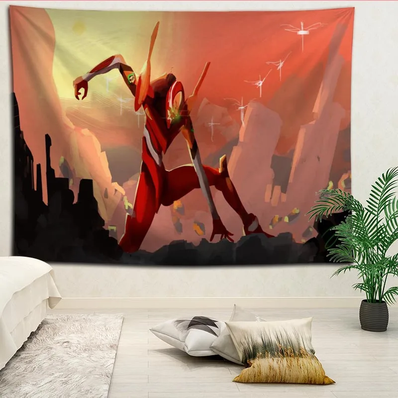 Пользовательские Неоновые генезис Evangelion печатных гобелены пляжное полотенце Йога коврик одеяло украшение стены Бохо Декор гобелен больше размеров - Цвет: 4