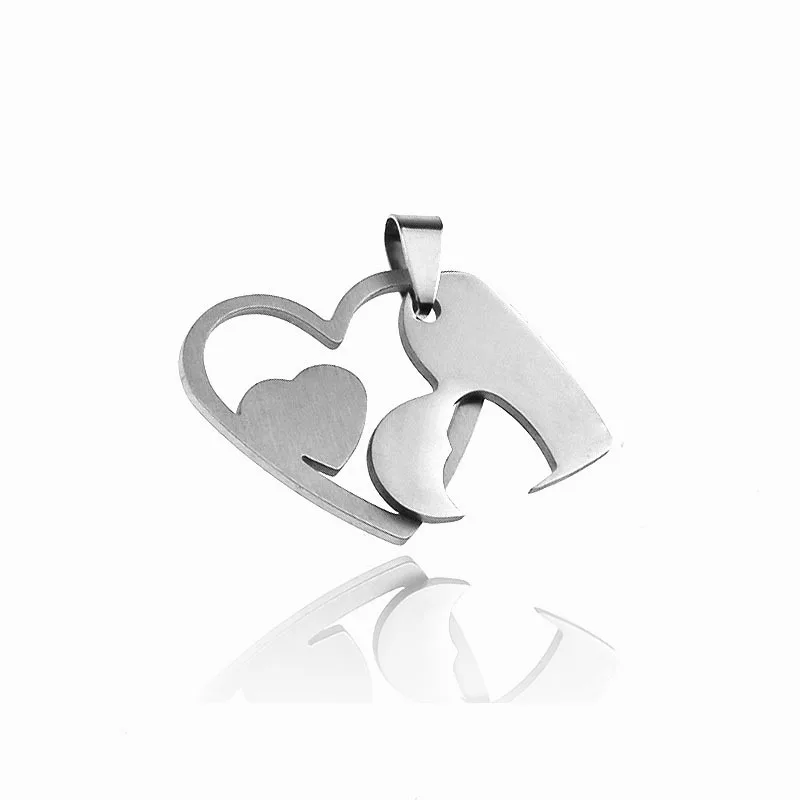 

Classic Stainless steel Charm Heart-shaped Pendant high quality cutting pendant men women fashion DIY Jewelry Making Accessories