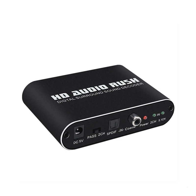 

5.1 Ch HD Audio Rush Digital Surround Sound Decoder SPDIF Optical Coaxial Input Audio Converter Adapter For TV Box DVD Player