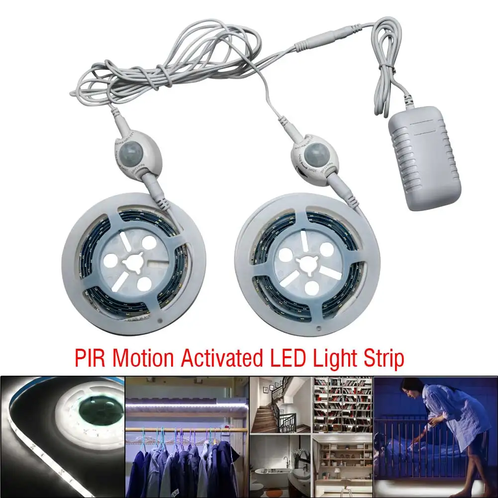 

AC 85-265V Flexible LED Strip Light Auto PIR Motion Sensor 1.2M LED Light Bedside Lamp home Lighting
