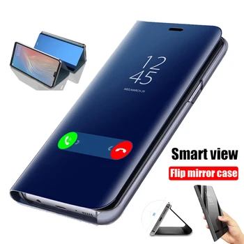 

100pcs Clear Smart Mirror Flip Case For Huawei P40 Pro P30 P20 Mate 30 20 X Lite Nova 6 SE 5 5i P Smart Z Stand Leather Cover