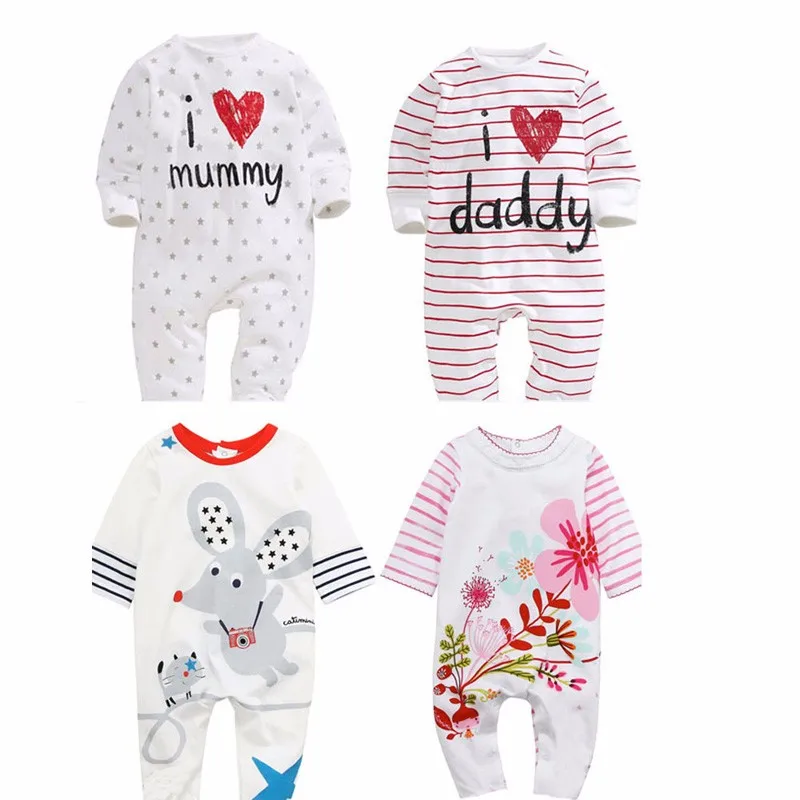 Baby Rompers Newborn I Love Mummy & Daddy Baby Costume Girls Boy Jumpsuit Clothing Spring Romper Body Baby Clothes Bebes