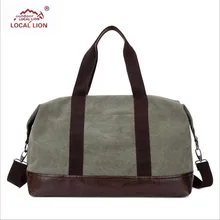 LION LOCALE Le nouveau 2016 de haute qualité toile sac d’épaule simple sacs hommes voyage sac Bagages duffle sac emballage cubes