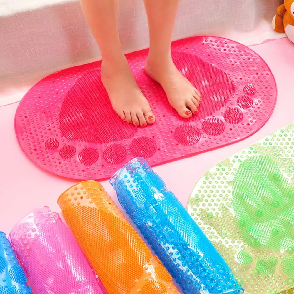 

Non Slip PVC Shower Bathroom Rugs Suction Bathroom Mat For Toilet Transparent Bath Mat Sucker Bathroom Carpet Set