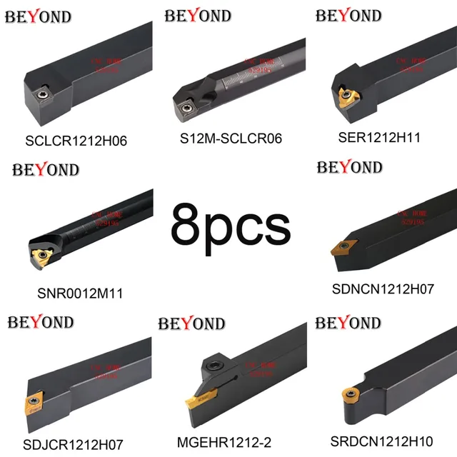 12mm 8pcs Lathe cutting tool set, not include insert.the most useful