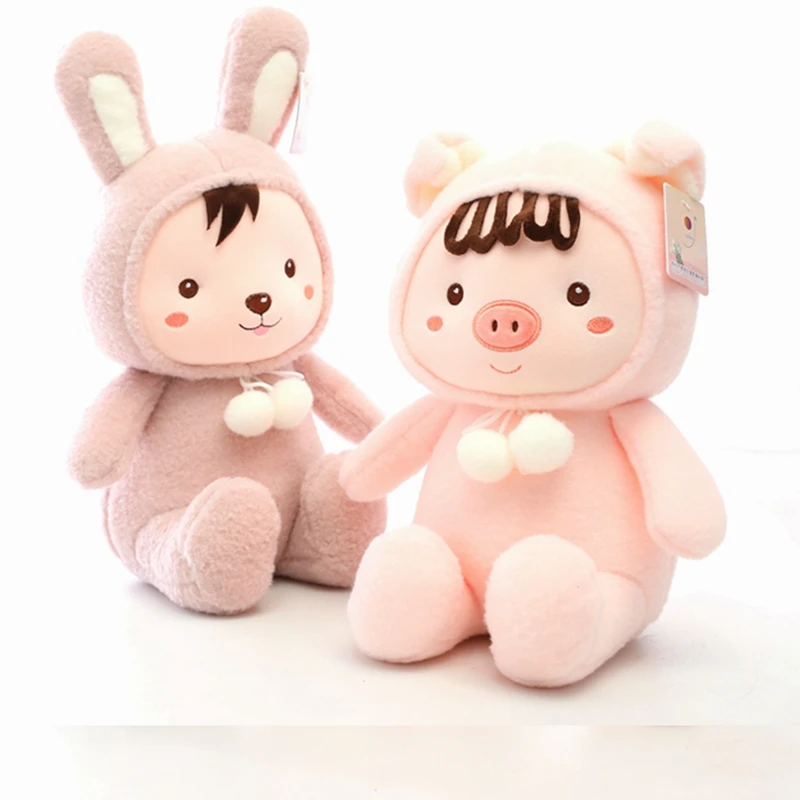 23-45 см милый кролик Свинья со шляпой плюшевая кавайная игрушка плюшевая игрушка-животное детские куклы для малышей милая игрушка День