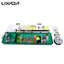 Lixada 56 шт., набор телескопических удочек с спиннингом, рыболовная коробка, профессиональные рыболовные приманки, Удочка, рыболовные снасти, набор