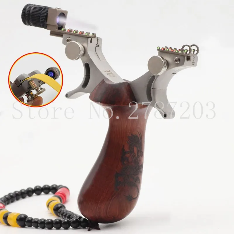 

Stainless Steel Hunting Slingshot Professional Catapult Rubber Band Outdoor Shooting Slingshot LED Sight Hunting Slingshot Bow