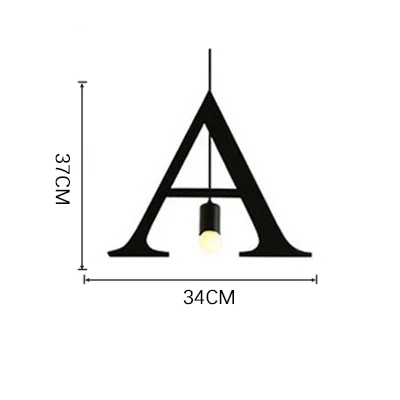 Винтажный простой буквенный подвесной светильник с новыми буквами для дома светильник ing Ретро лампа креативный светильник ing украшение спальни Лофт светильник - Цвет корпуса: A