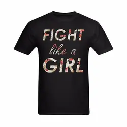 Футболка мужская Цветочная фоновая футболка Fight Like A Girl модные футболки Летние прямые 100% хлопок