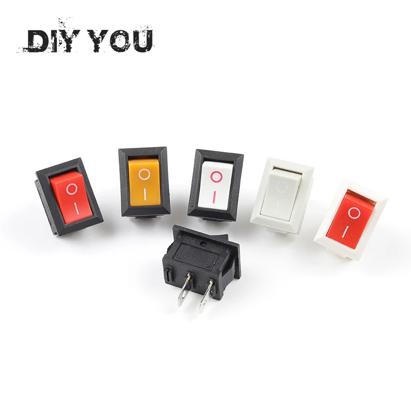 

5 PCS/lot KCD1 21X15mm Rocker Switch ON-OFF 2 Position Power Switch 2Pin 6A/250VAC 10A/125VAC Red Blue Green Yellow Black White
