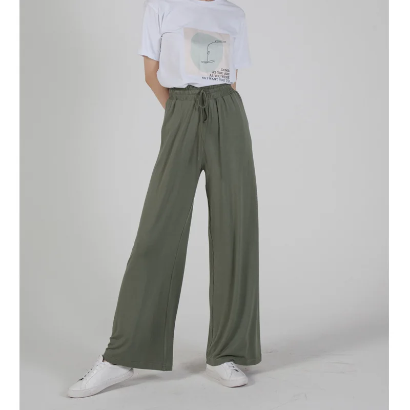 Women's Pants New Modal Cotton Mop-floors Slacks for The Summer of 2019 Straight Mid Flat Full Length Women Pants