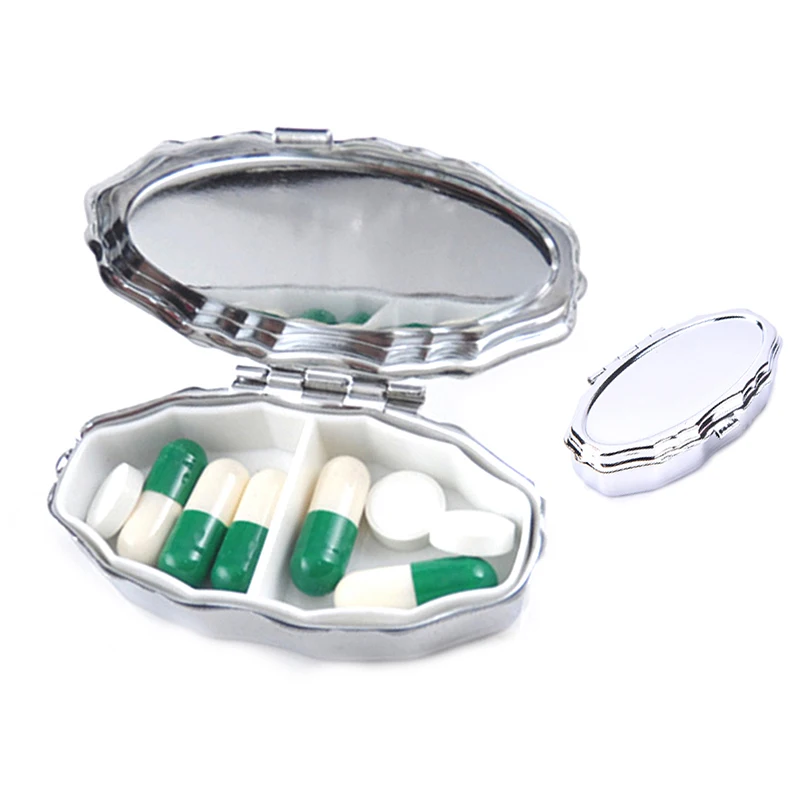 Pill Box Путешествия Pill дело Splitter Pill Организатор Медицина измельчающий контейнер медицина диспенсер капсула держатель Организатор
