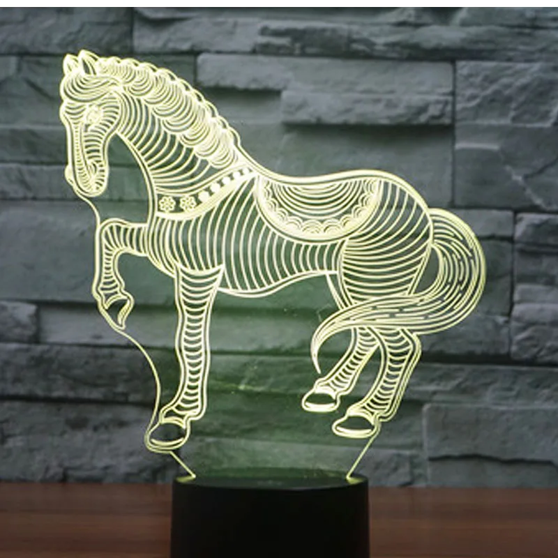 

3D LED Night Light Horse zebra with 7 Colors Light for Home Decoration Lamp Amazing Visualization Optical Illusion Awesome