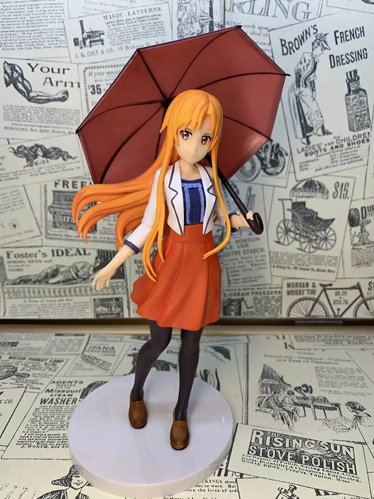 Anime Sword Art Online Figure Yuuki Asuna Casual clothes An umbrella Ver. PVC Action Figures Collection Model Toys Doll Gift Anime Sword Art Online Figure Yuuki Asuna Casual clothes An umbrella Ver. PVC Action Figures Collection Model Toys Doll Gift