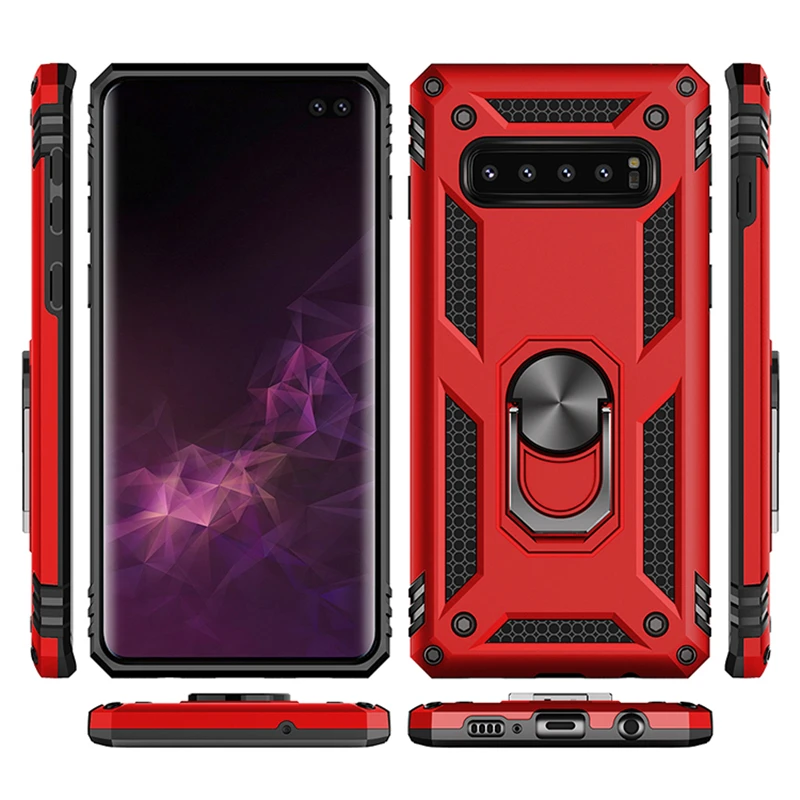 

Alxun For Samsung Galaxy S10 S10 Lite S10 Plus Hybrid Robuuste Schokbestendige Armor Stand Case For Note8 9 S8 Plus S9 Plus Case