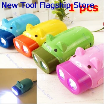 

Hand Pressing Power Pig 2 LED Flash Light Flashlight Wind-up Dynamo Torch Lamp 2018 New