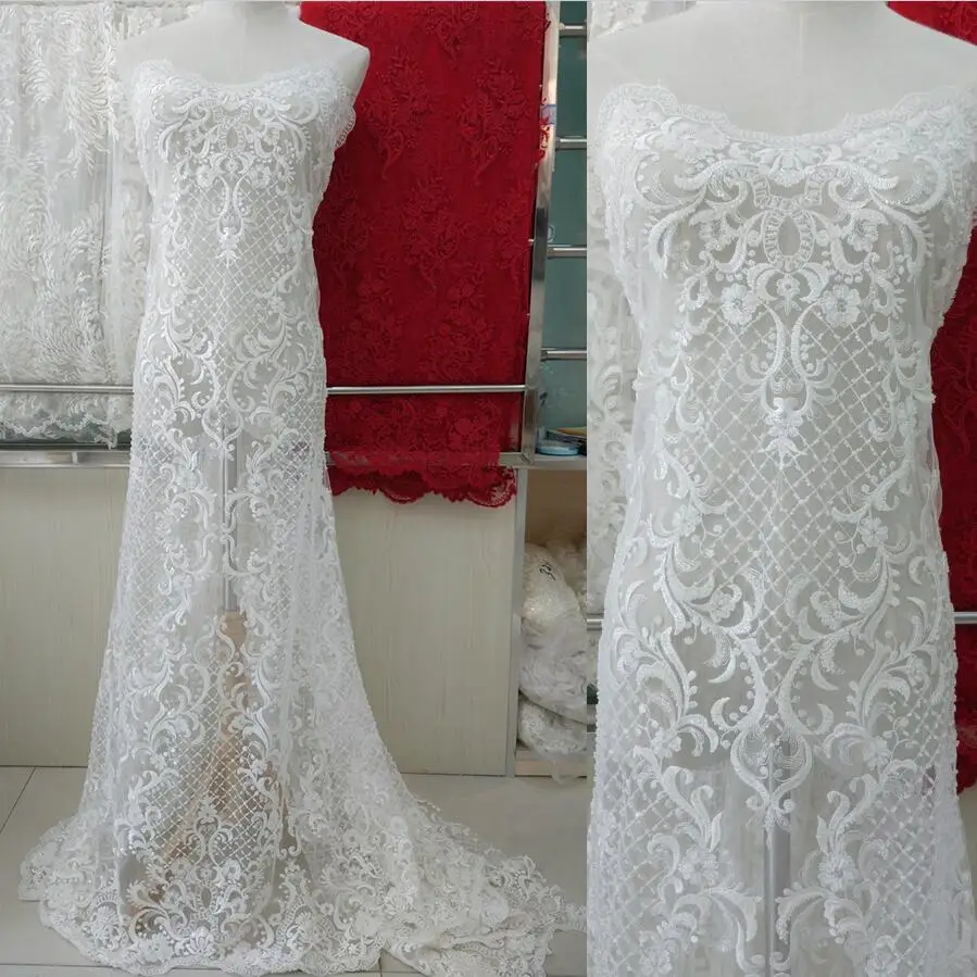 

2017 New Bridal Beading Lace Fabric ,Lace Fabric for Wedding Dress