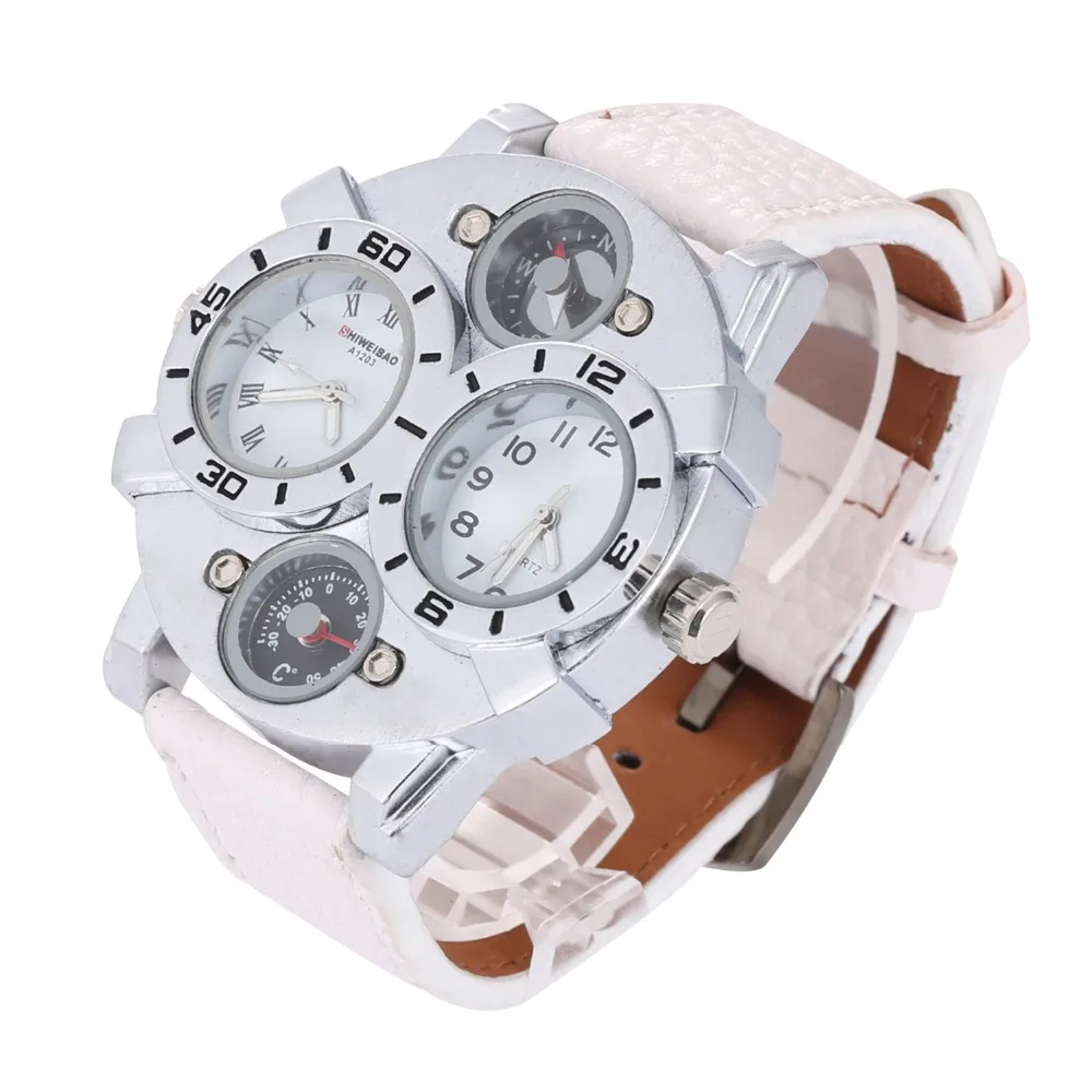 

Shiweibao Dual Time dial Men's Watch Compass Stainess Steel Strap quartz Watches