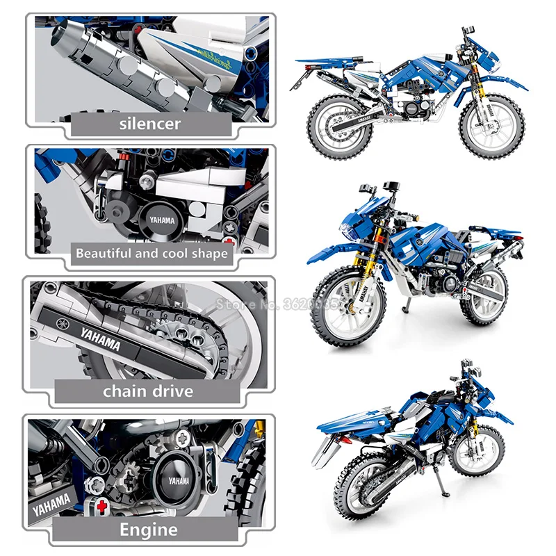 

Yamaha Motorcycle Building Blocks Mechanical Racing Car Technology Suv Series Model Toys For Children Gift With Legoinglys ORV