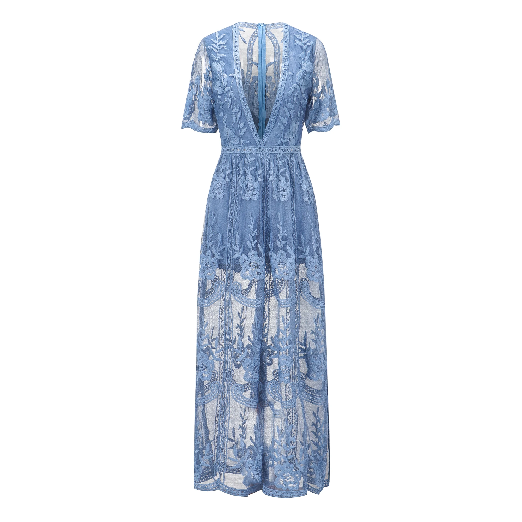 Женское платье высокого качества с глубоким вырезом, кружевное платье с коротким рукавом и цветочной вышивкой для беременных