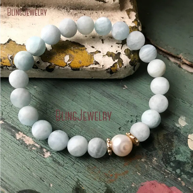 

Matte Amazonite Beads and Shell Bracelet Stacking Stone Pale Mint Bead BM19100