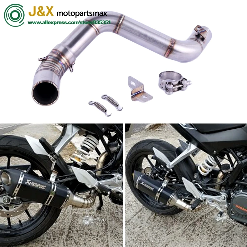 Motorcycle Exhaust Middle Pipe FOR Duke 125 200 250 390 2012-2016 Slip On