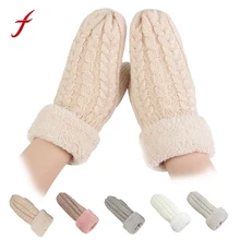 Feitong Женская мода теплой детской одежды Зимние перчатки Женские варежки рука крючком Вязание из искусственной шерсти перчатки полный палец Одежда высшего качества