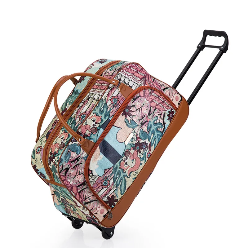 2" Дорожная сумка, чемодан на колесиках, сумка для переноски на колесиках, Женская Ручная большая сумка для багажа, лаконичные модные сумки на колесиках