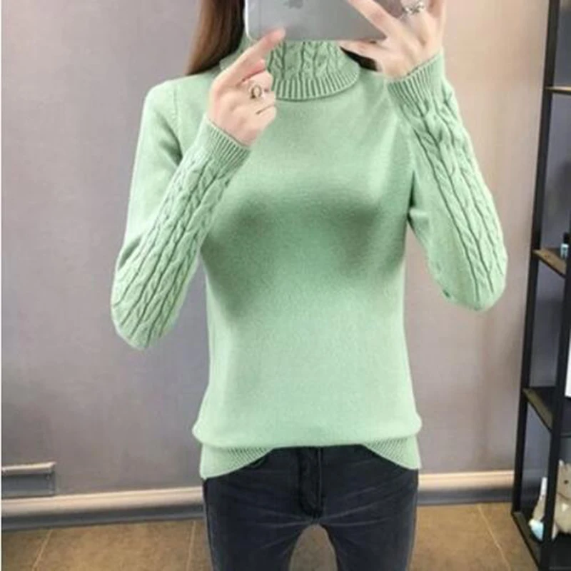 

Winter Sweater Women Turtleneck 2019 New Long Sleeve Tricot Women Sweaters And Pullovers Female Knitted Jumper Jersey Tops YF204