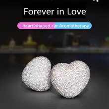Алмазный любовь сердце автомобиля освежитель воздуха Авто выход духи клип эфирное масло кристалл любовь кондиционер духи автомобиль Стайлинг
