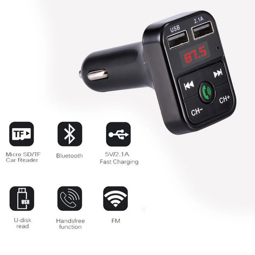 Dual Port USB Smart Car Charger Fast Speed Charging Safety Plug & Play Adjustable Angle LCD Display Real-time Monitor
