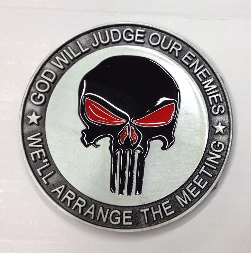 

The Punisher belt buckle, God will judge our enemies brand new condition with continous stock