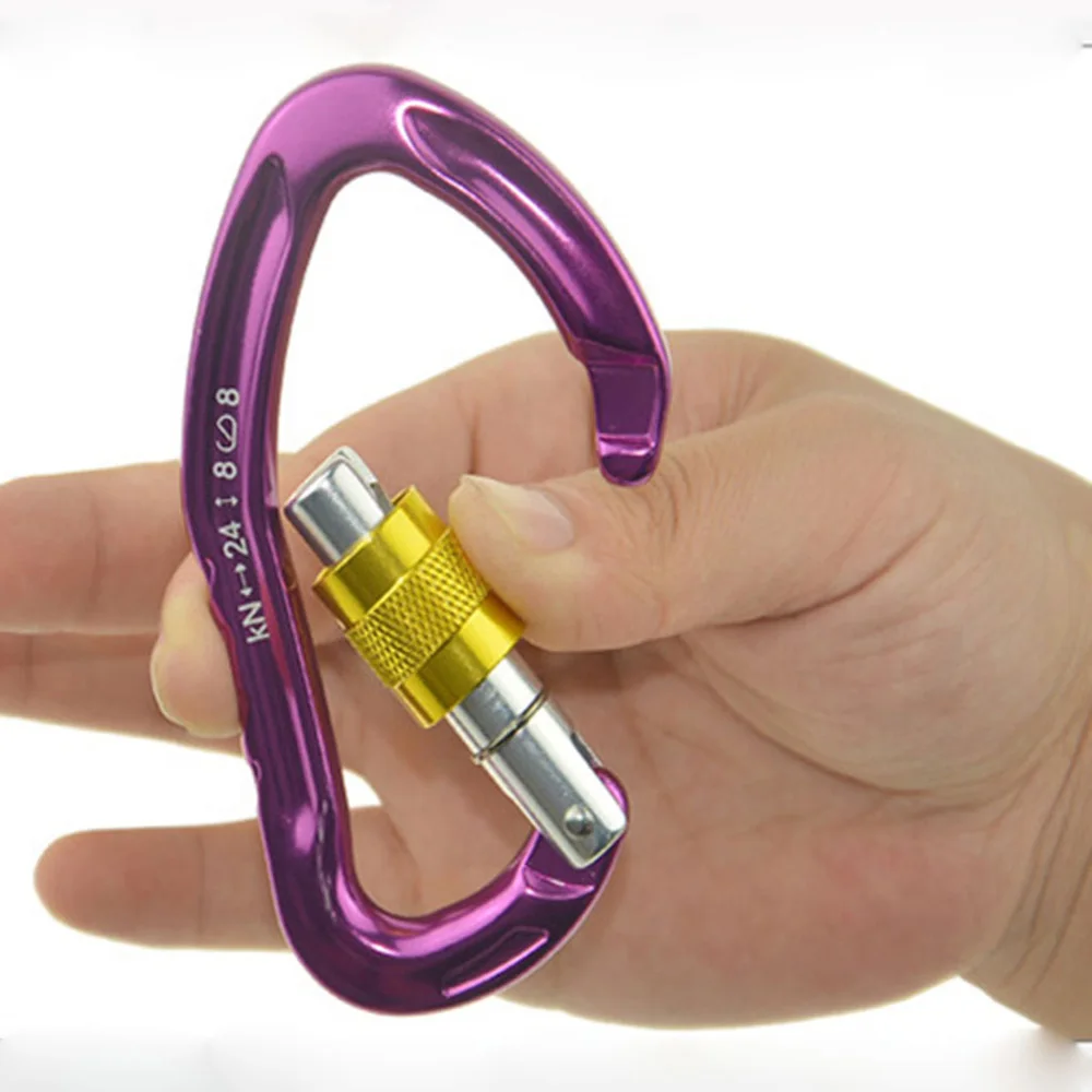 

Tree Surgeon Arborist Caving Rock Climbing Carabiner D Shaped Quickdraws Safety Master Screw Lock Climbing Gear Buckle