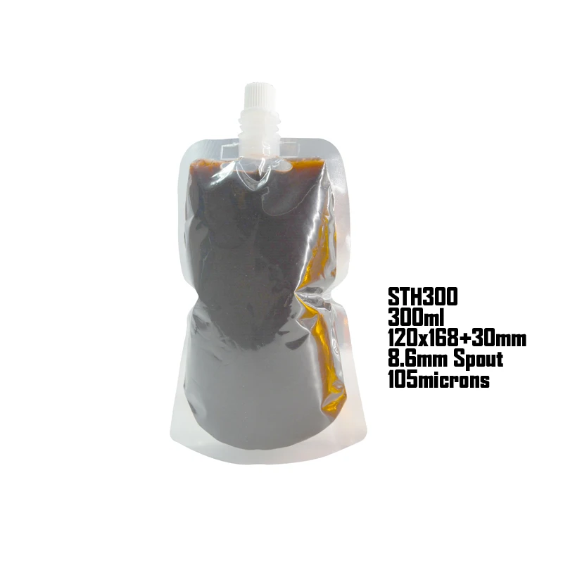 20 шт полный прозрачный пластиковый носик мешок сока мешок, вино колба мешок BPA бесплатно пищевые Материалы хранения сумки 30 мл-500 мл - Цвет: STH-300