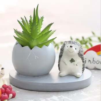 

Succulent Plants Pot Animals Resin Flowerpots Planters Desk Flower Pot Home Decor Macetas Flower Plateau Flowerpot macetas 2019