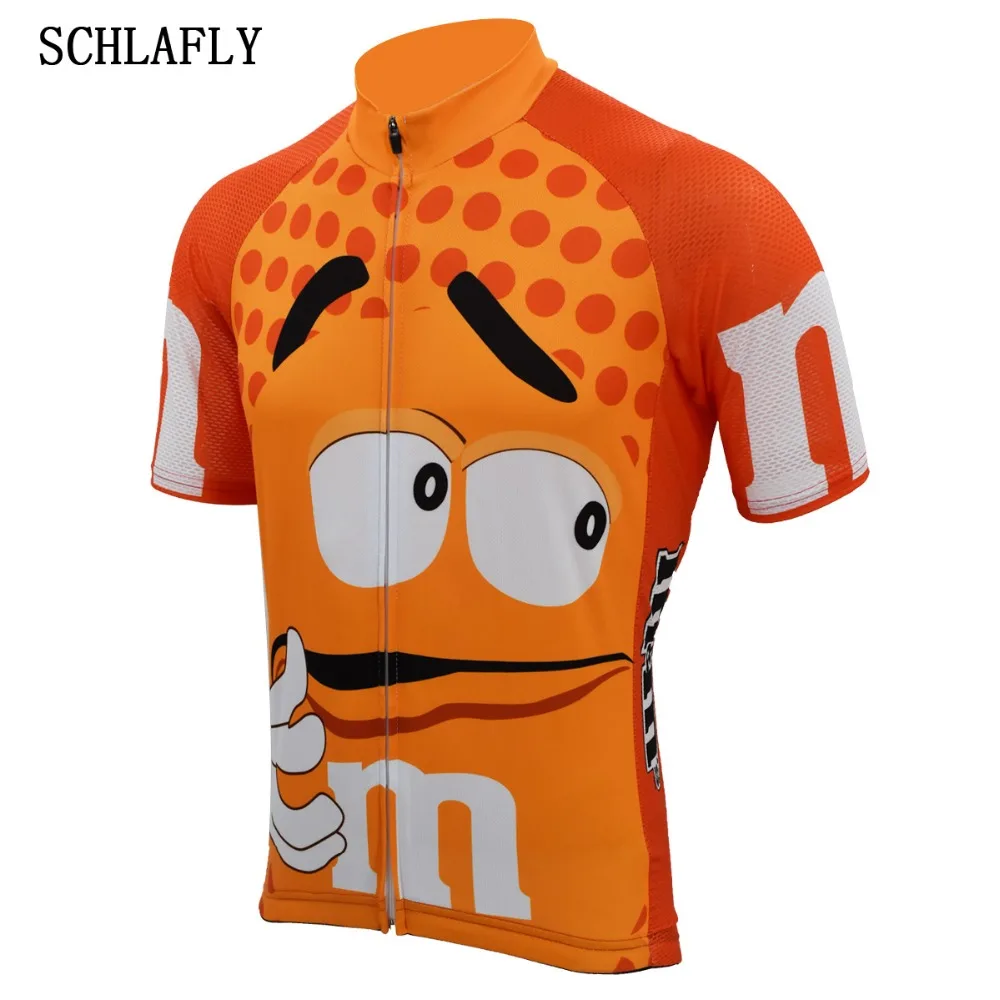 orange funny cycling jersey short sleeve summer bike wear jersey road