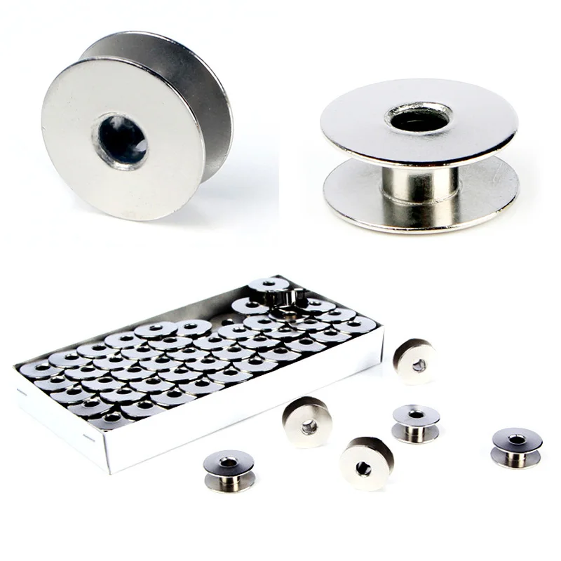 

10pcs 21mm Industrial Aluminum Bobbins For Singer Brother Sewing Machine Tools Metal Spools Carft Sewing Machine Spools