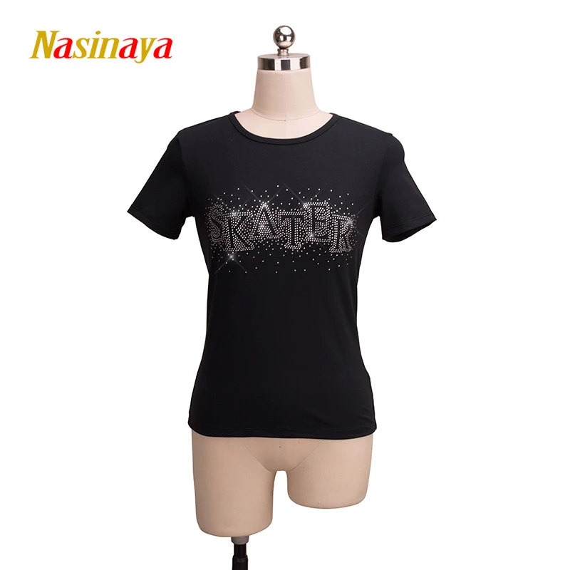 

Customized Figure Skating T shirt Tops for Girl Women Training Competition Patinaje Ice Skating Gymnastics short sleeve 3