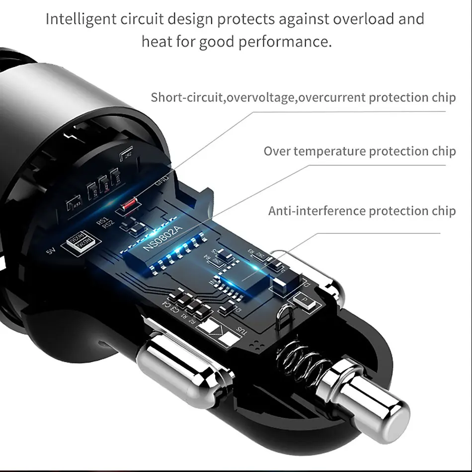 ROMAN 3.1A 5V Dual USB Автомобильное зарядное устройство с светодиодный дисплей универсальное автомобильное зарядное устройство для телефона Xiaomi samsung S8 iPhone X 8 Plus планшет и т. Д