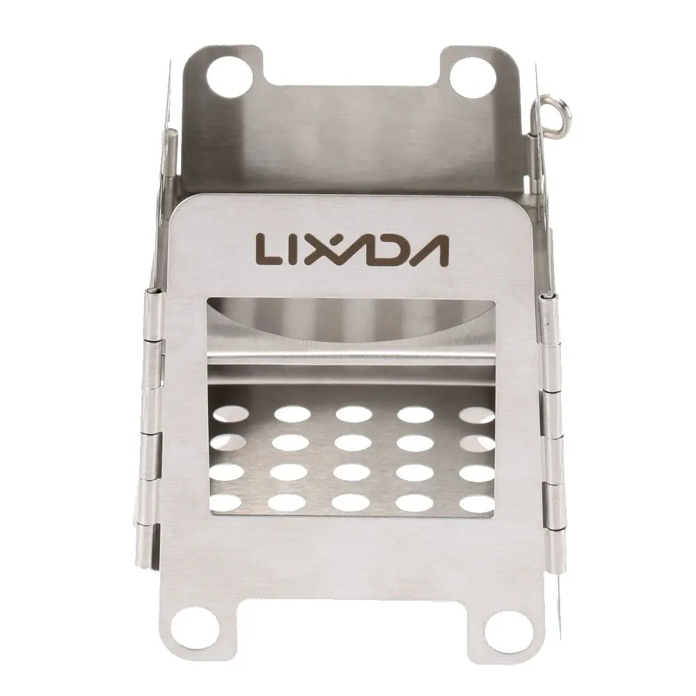 

Lixada Folding Wood Stove Portable Stainless Steel Lightweight Outdoor Camping Stove Pocket Backpacking Stove for Picnic Hiking