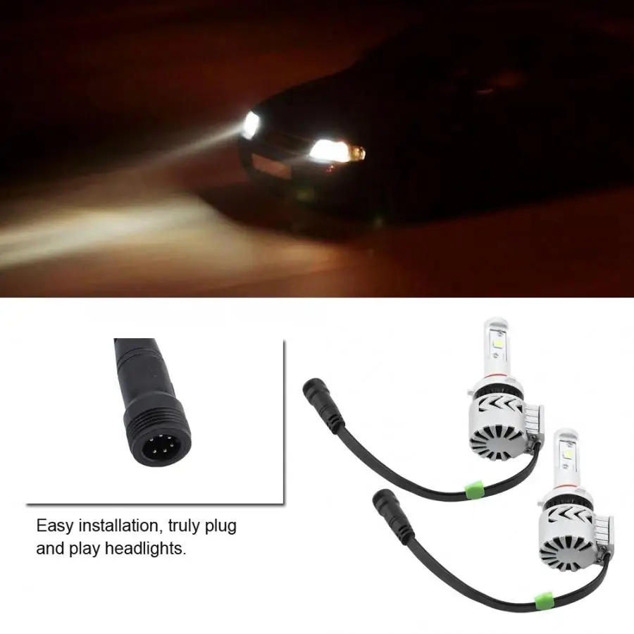 2 шт. 9006 автомобилей Светодиодный фар Conversion Kit супер яркий дальнего лампочка для машины укладки светодиодный светильник для авто аксессуары