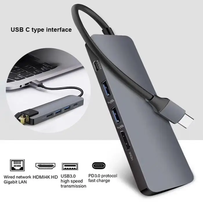 Концентратор USB Type C адаптер USB 3,0 высокая скорость HDMI зарядка для мобильного телефона