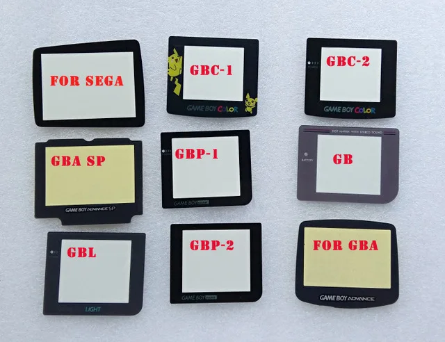 

50 PCS/LOT Screen Lens For Gameboy Color for GBC GBASP/GBL/GBP/GB/GBA Replacement Glass